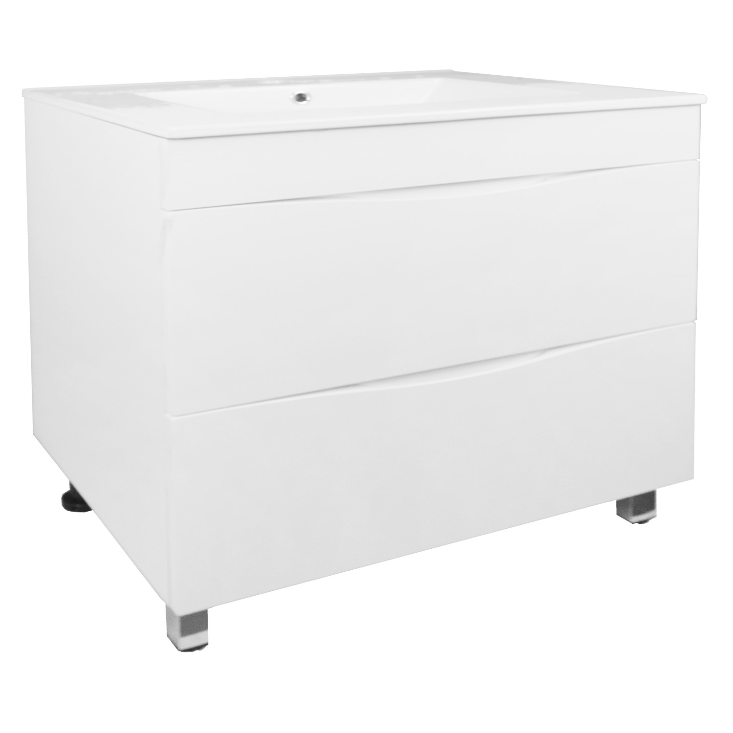 Приобрести loranto тумба напольная с раковиной santorini 80 81х81 см, белый глянец (cs00086974)