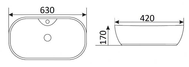 Приобрести раковина-чаша ceramalux 60 см 9163