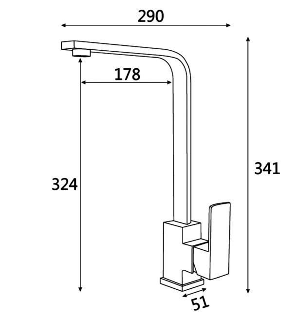 Приобрести смеситель для кухни vieir kitchen 341 мм, сатин v15021