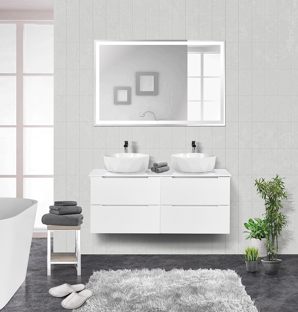 Приобрести belbagno тумба со столешницей etna 120 см, подвесная bianco lucido