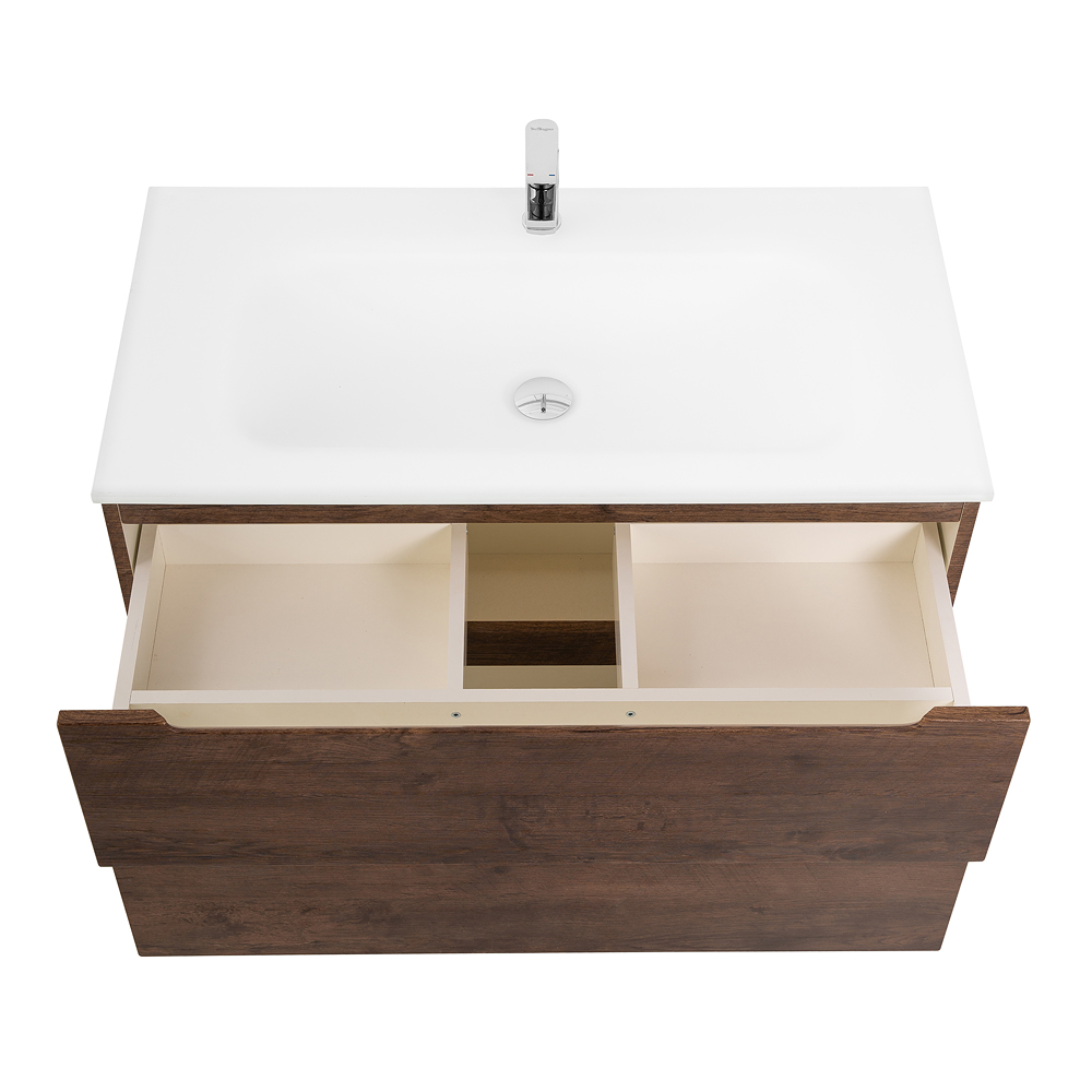 Приобрести belbagno тумба с раковиной etna 90 см, подвесная rovere moro, стеклянная раковина