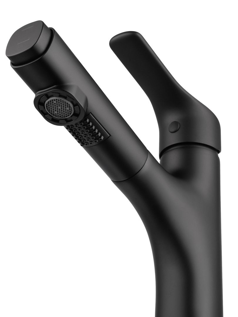 Приобрести смеситель для раковины с выдвижным изливом wonzon & woghand, черный матовый (ww-ae4151-mb)