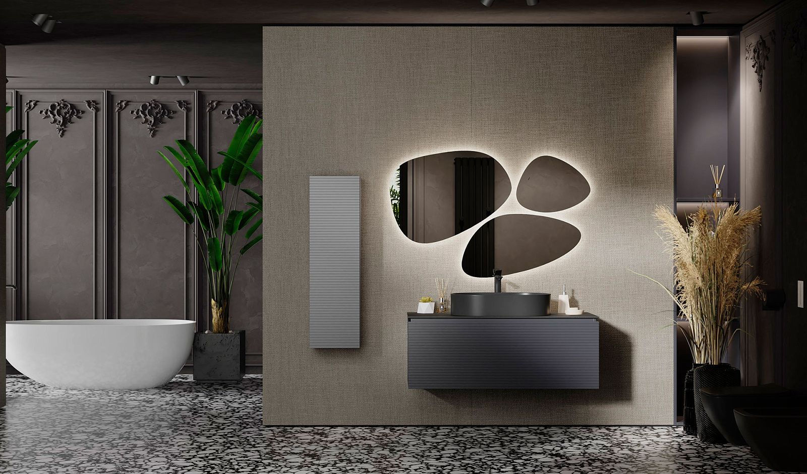 Приобрести jorno тумба подвесная stone 120 см со столешницей, антрацит