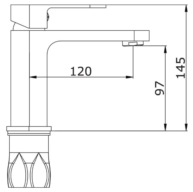 Приобрести cмеситель для раковины vieir camomilla 145 мм, черный v283511c