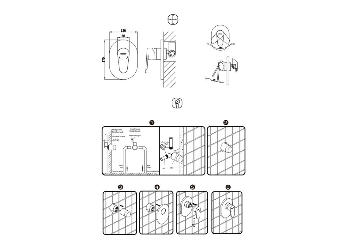 Приобрести смеситель для душа bravat eler fb848238cp-rus