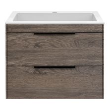 Vincea Тумба подвесная Chiara 60 см, дуб темный с белой раковиной VMC-2C2600RO;VCB-13600W