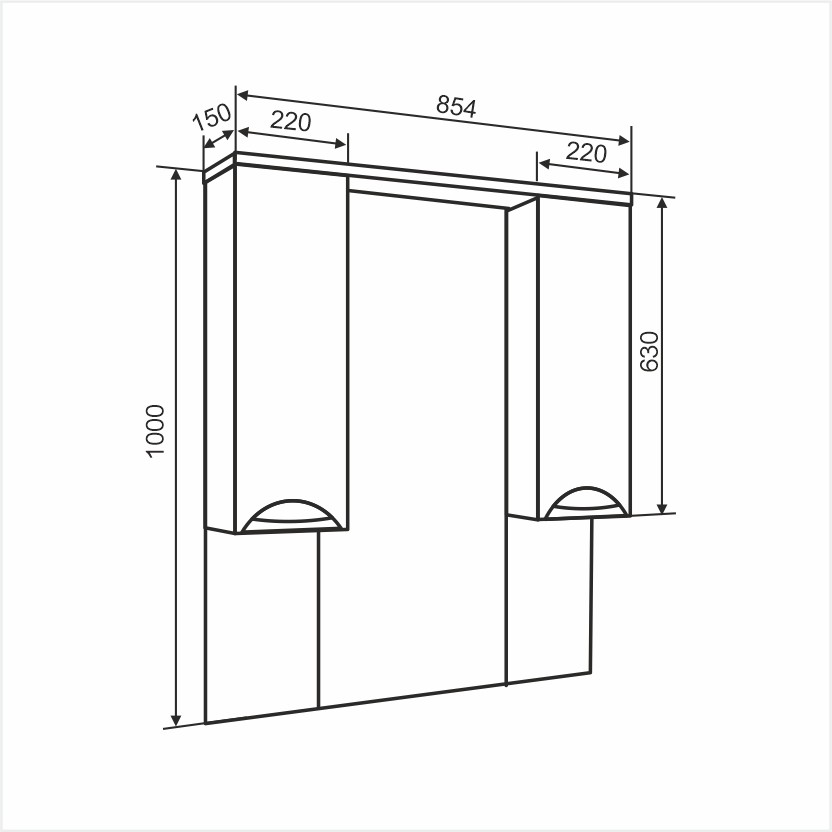 Приобрести aqua de marco зеркало-шкаф eleganse 85 см, белый\хром 1085cele