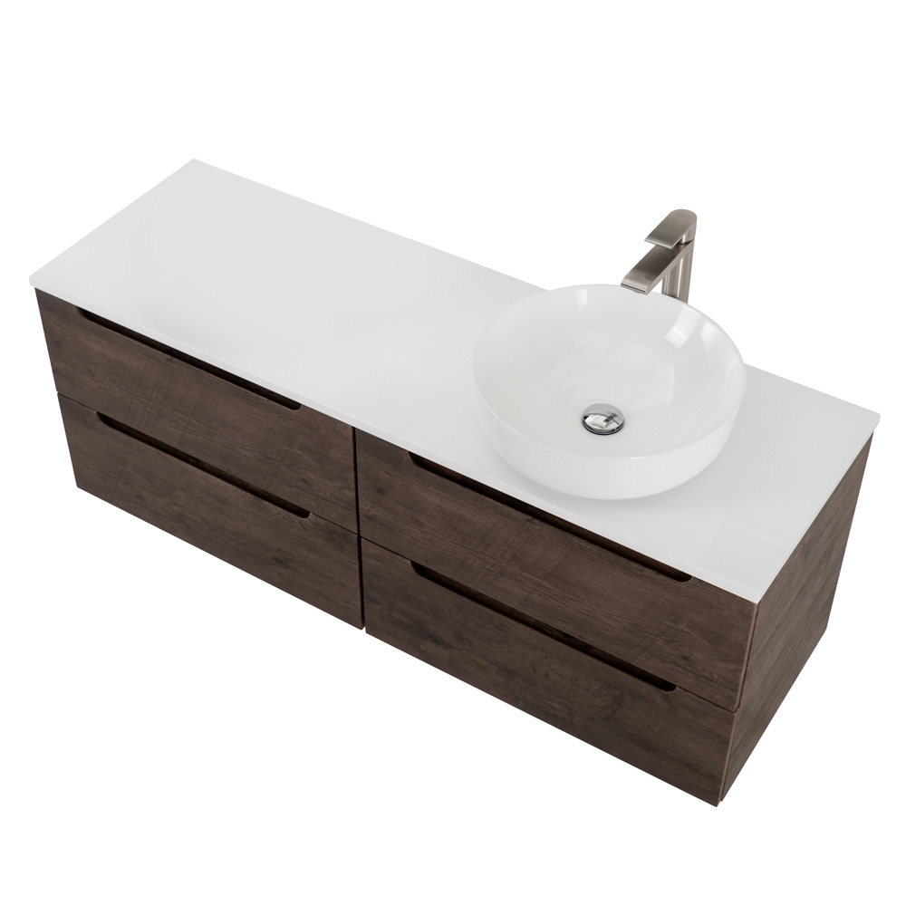 Приобрести belbagno тумба со столешницей etna 120 см, подвесная rovere moro, раковина справа
