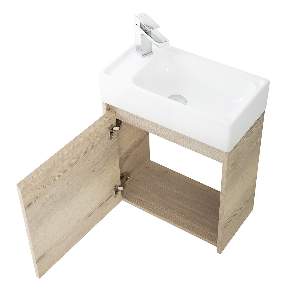 Приобрести belbagno тумба с раковиной kraft mini 50 см, подвесная rovere galifax bianco левосторонняя, белая раковина