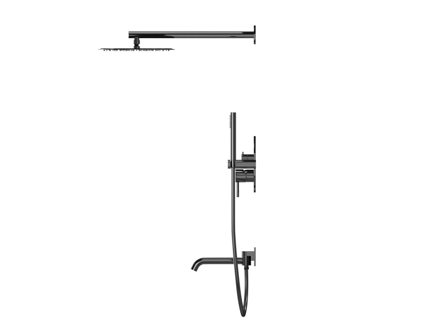 Приобрести hayzburg встраиваемая душевая система, черный хром hb-2001bch