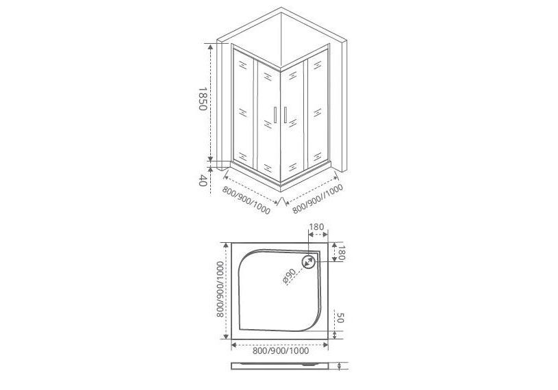 Приобрести ограждение душевое bas infinity cr-100-c-ch 100х100 см