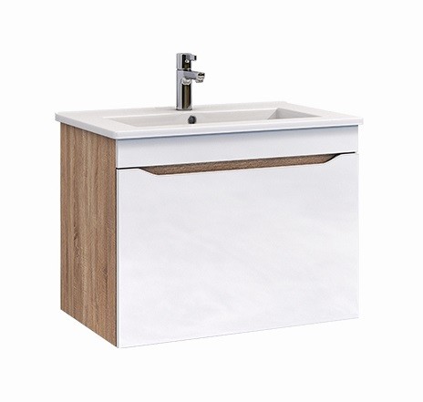 Приобрести vigo тумба с раковиной grani 75см, 1 ящик, подвесная, белая\дуб сонома tp.gri.osk.75.1y дуб сонома