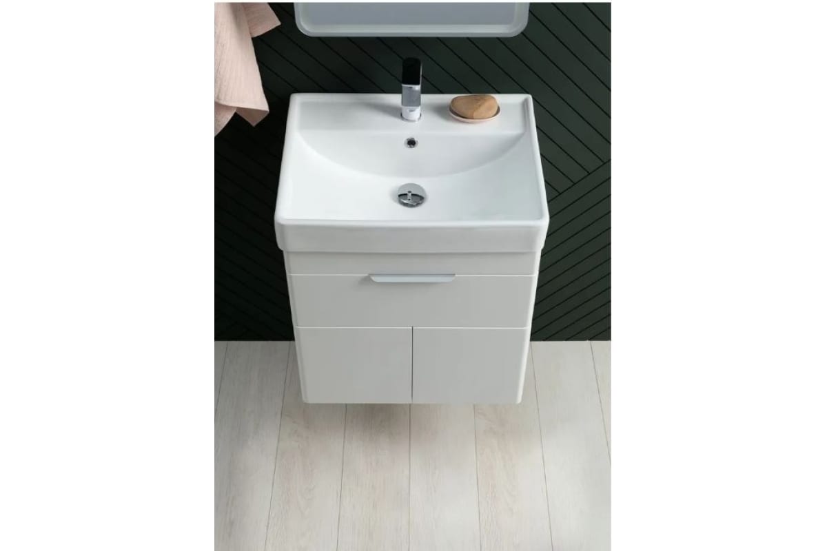 Приобрести aquanet тумба с раковиной ирис new 71 см, белая глянец (1 ящик, 2 дверцы)