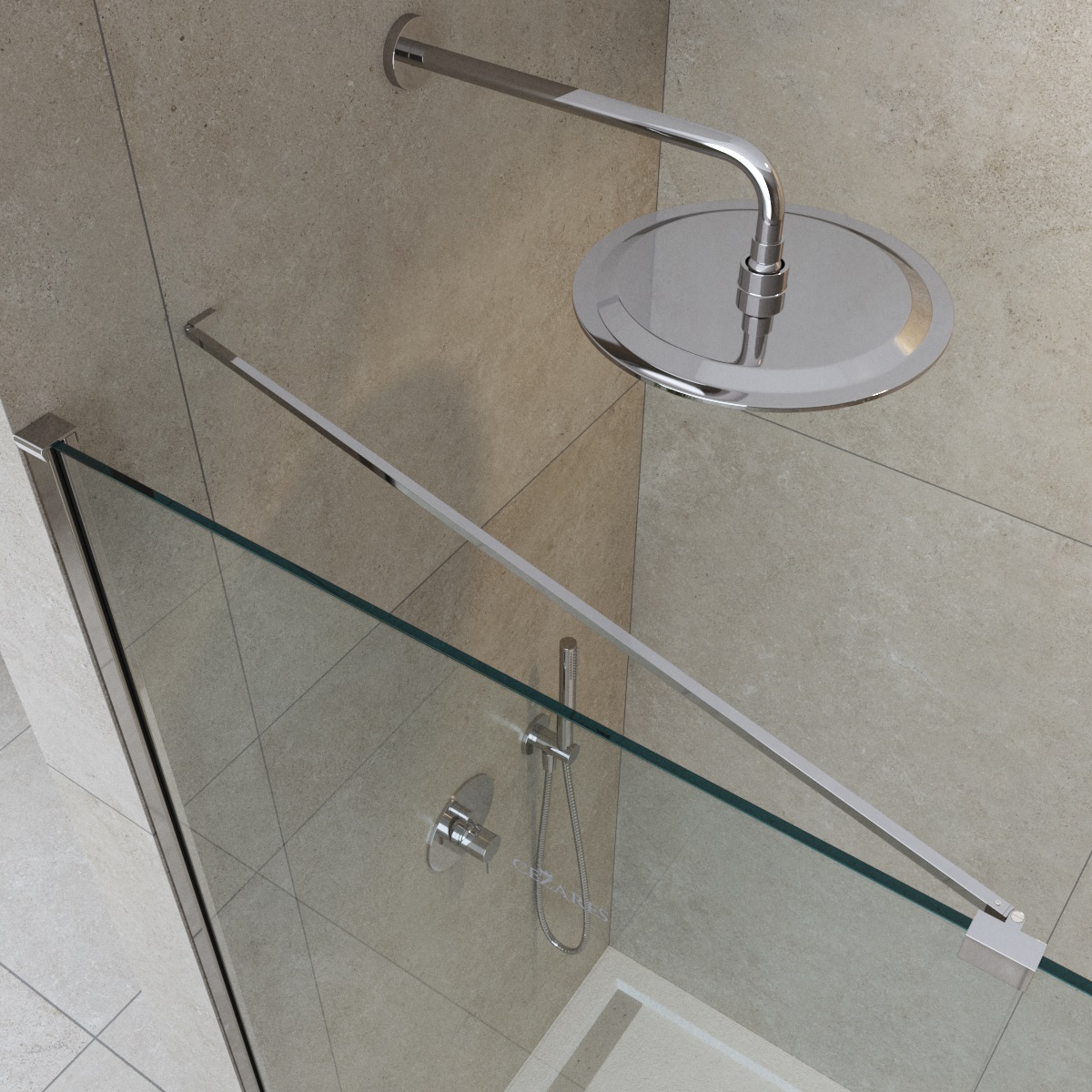 Приобрести cezares душевая перегородка liberta 80 см, хром liberta-l-1-tb-80-c-cr