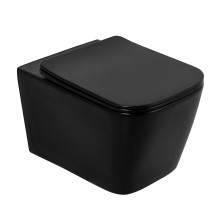 BelBagno Унитаз безободковый подвесной ARDENTE-C с сиденьем дюропласт, микролифт, черный BB3202CHR-MB/BB3202SC-MB