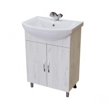 Mirsant Тумба напольная NOVA Grace 60 см с раковиной Балтика-60, белый дуб УТ000094610