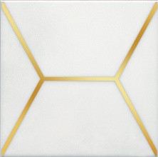 Декор настенный Kerama Marazzi Витраж, 150х150 белый\золото OP/A181/17063