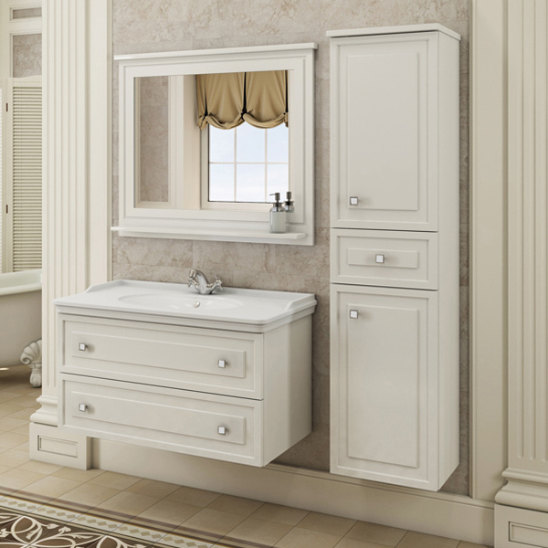 Приобрести сomforty тумба с раковиной "феррара-100" белый глянец