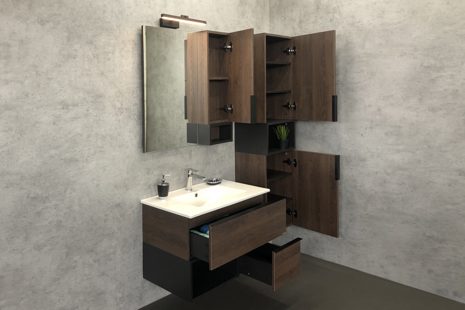 Приобрести сomforty зеркало-шкаф "франкфурт-75" дуб шоколадно-коричневый