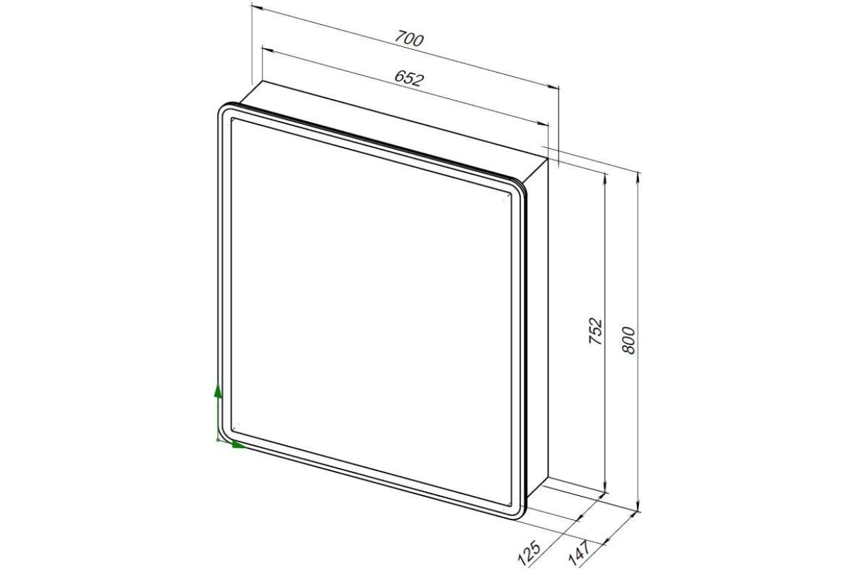 Приобрести aquanet зеркальный шкаф оптима 70 см, с led подсветкой