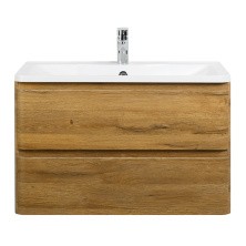 BelBagno Тумба с раковиной ALBANO 90 см, подвесная Rovere Rustico, белая раковина