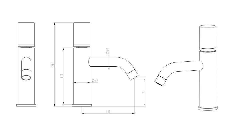 Приобрести boheme смеситель для раковины stick, золото\черный 121-gb