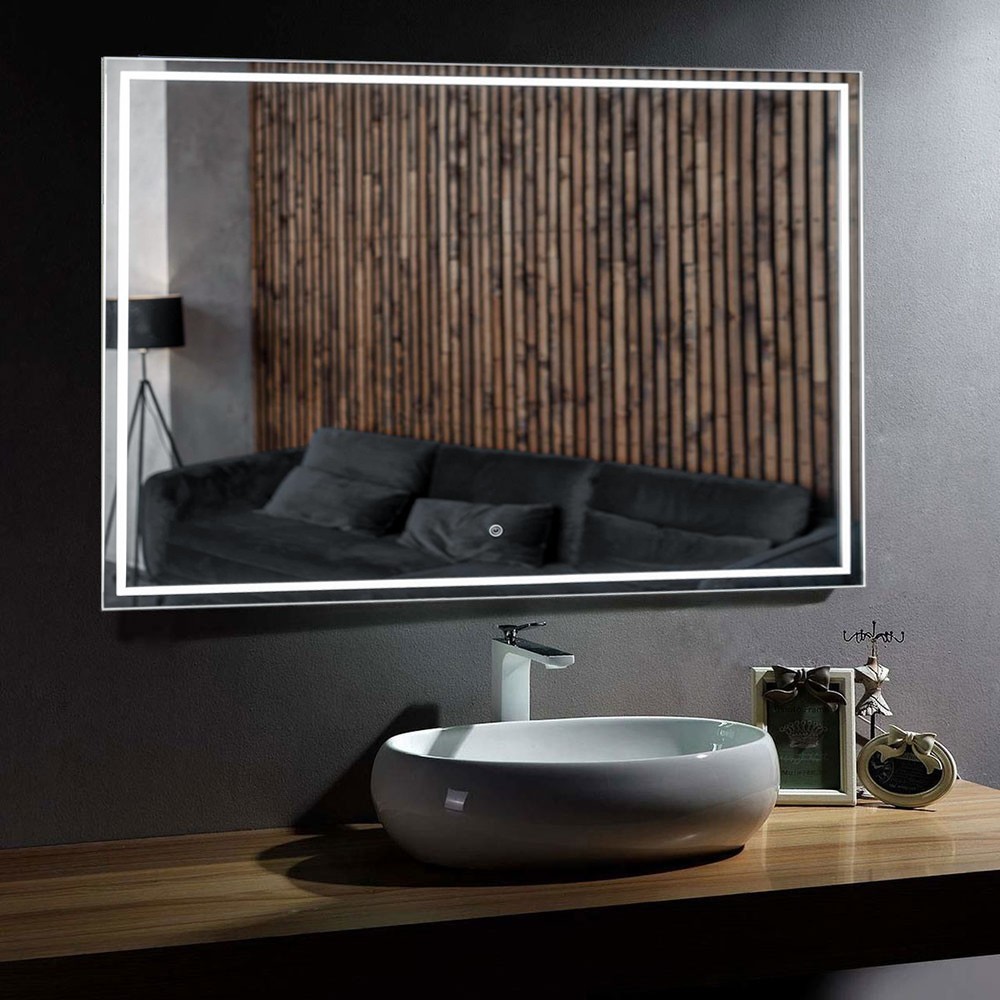 Приобрести azario зеркало classico quadrato 80х60 см, белый, сенсорный выключатель, диммер, cs00078950