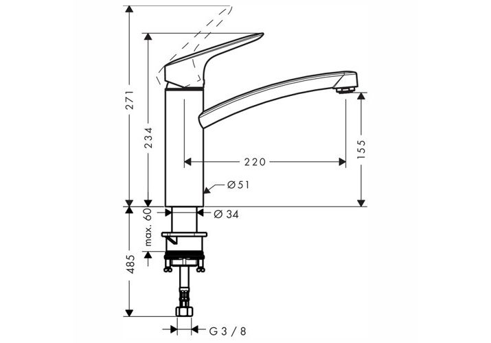 Приобрести смеситель для кухни hansgrohe logis 160 71832000