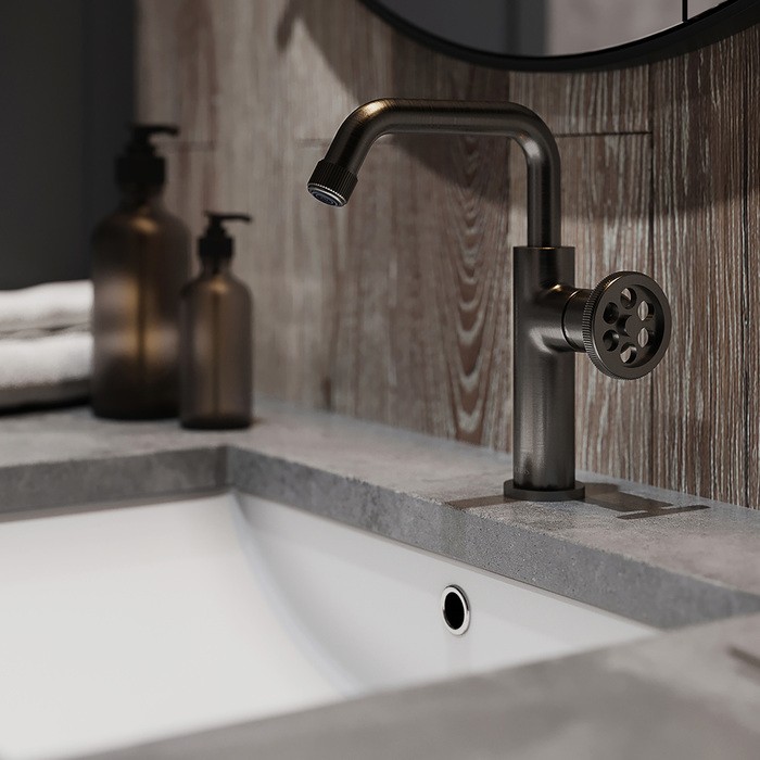 Приобрести iddis смеситель для раковины grange 231мм, высокий, графит gragmr0i01