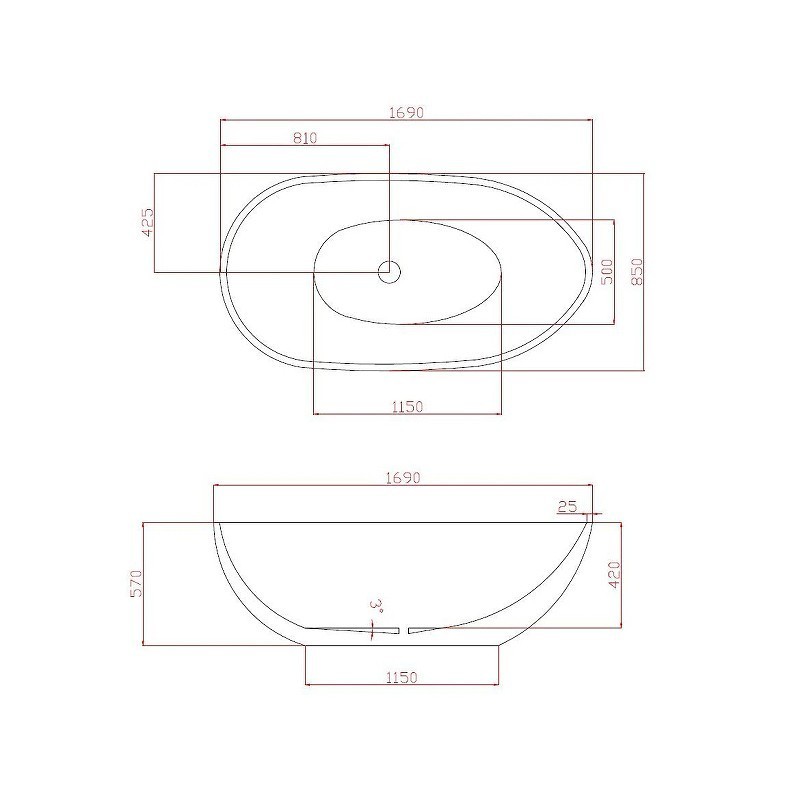 Приобрести акриловая ванна azario leeds 168х84 см, отдельностоящая lee17085
