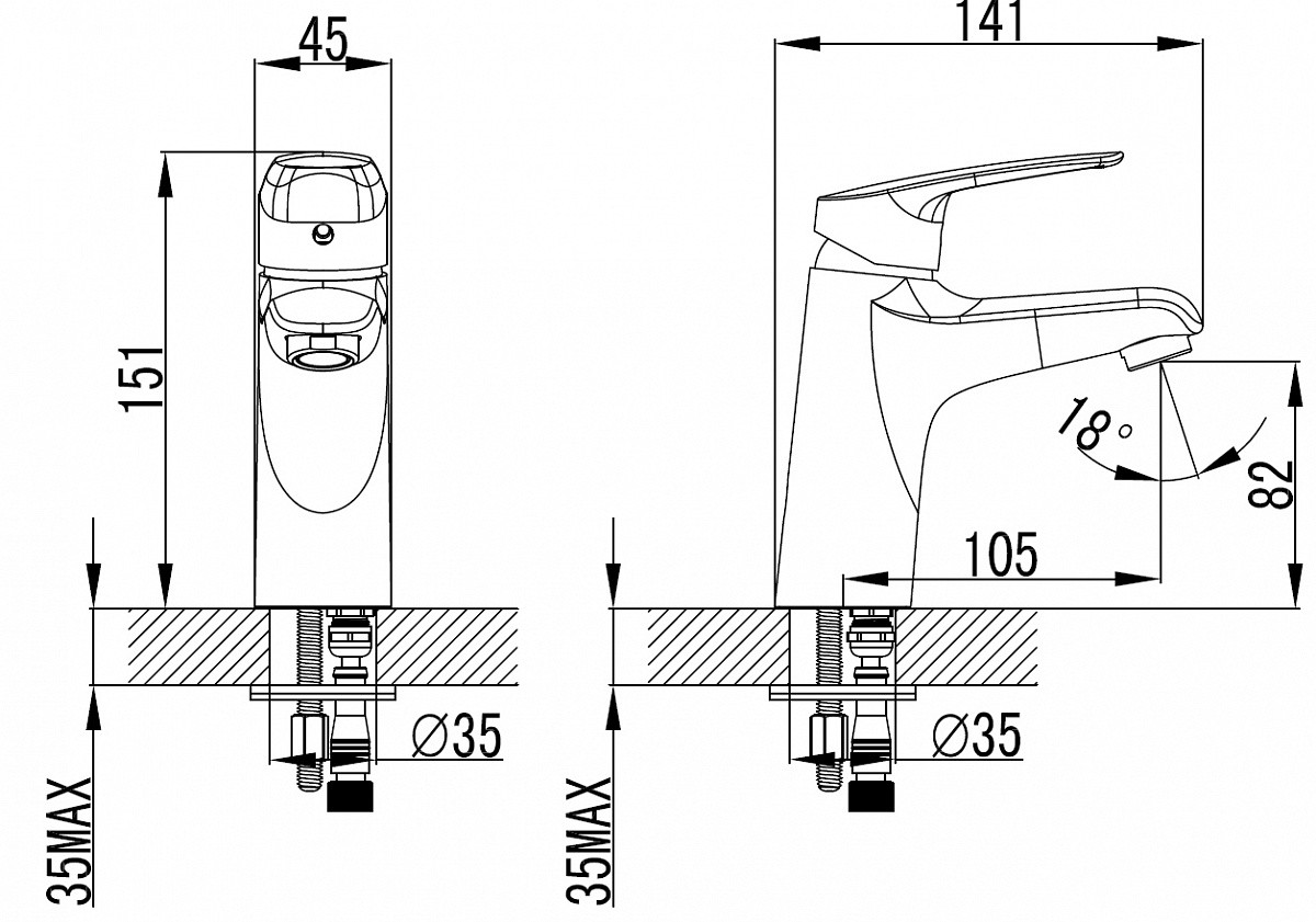 Приобрести смеситель для раковины azario tavira, 151 мм, хром az-wke168040c