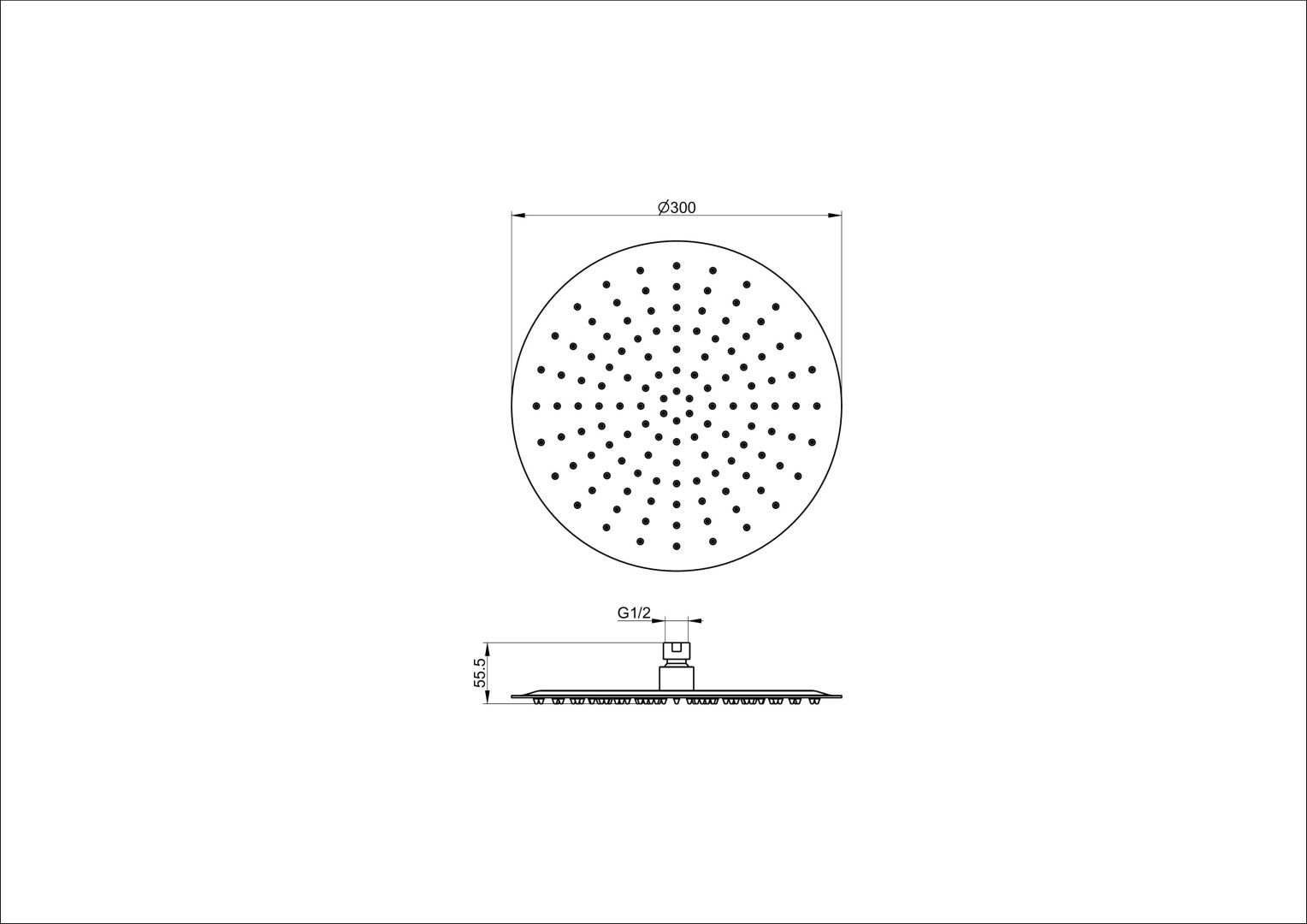 Приобрести верхний душ wonzon & woghand, темный графит (ww-88dp04-bgm)
