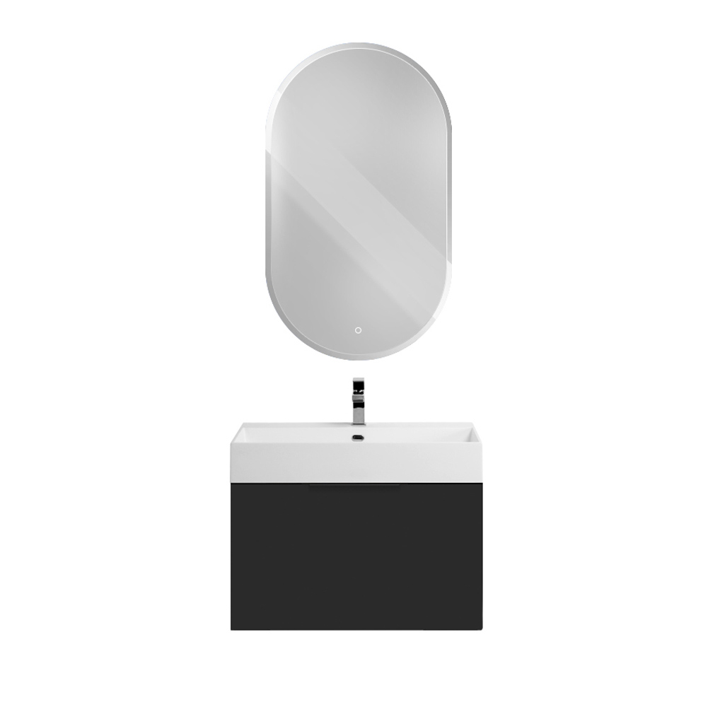 Приобрести cezares тумба подвесная с раковиной premium 70 см nero opaco, черная 55397