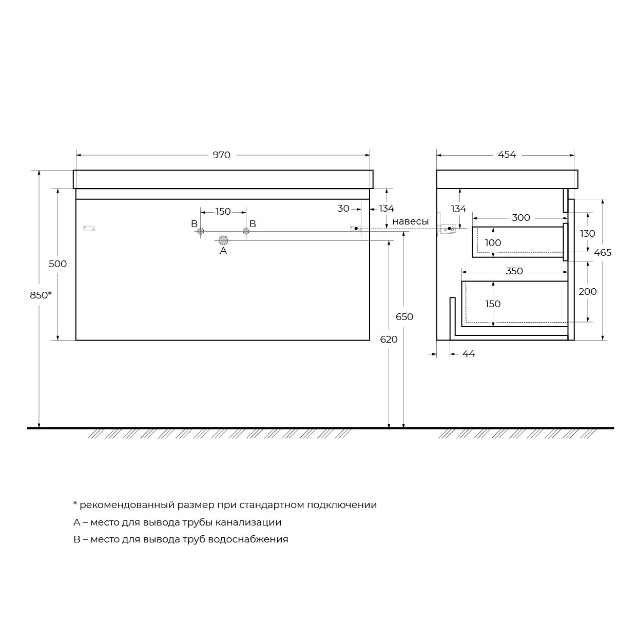 Приобрести cezares тумба подвесная с раковиной giubileo 100 см bianco lucido, белый глянец giubileo-1000-1c-so-bl