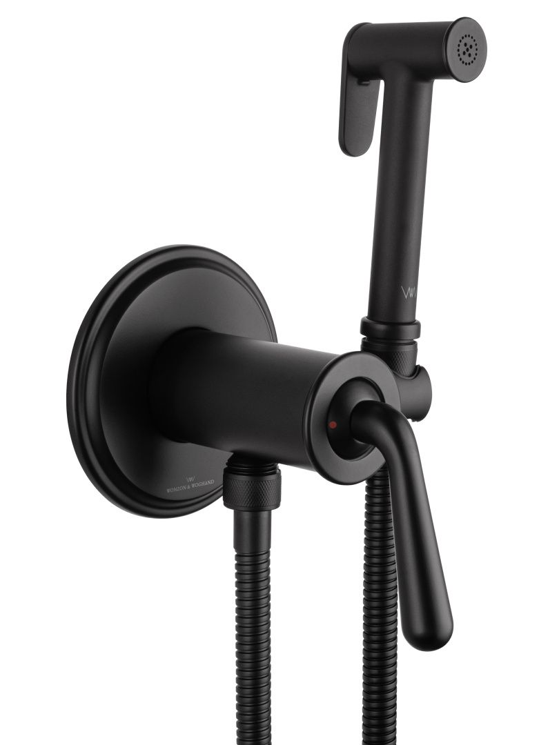 Приобрести смеситель с гигиеническим душем встраиваемый wonzon & woghand steam, черный матовый (ww- 88829008-mb)