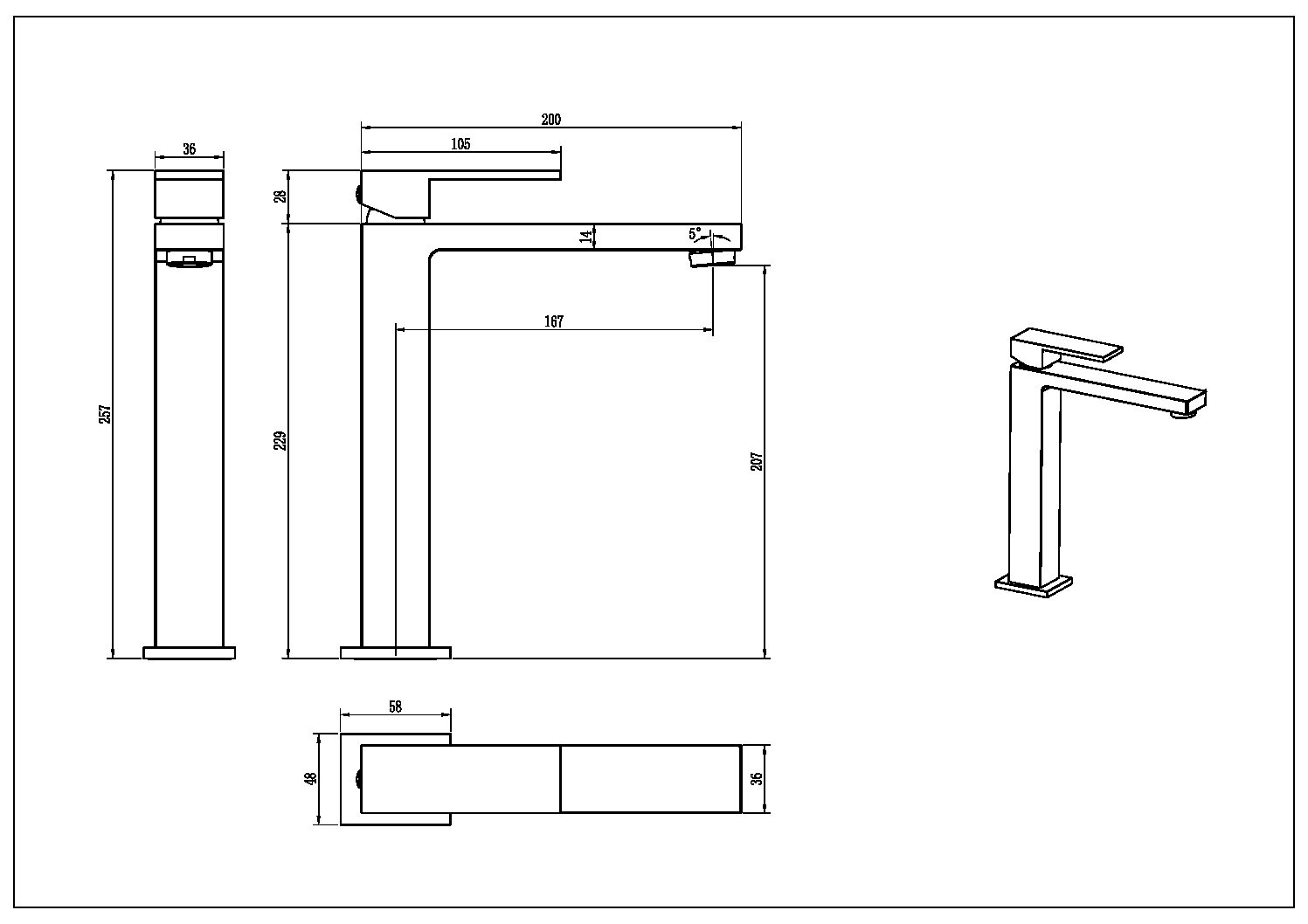 Приобрести boheme смеситель для раковины qubic matt gun metal,высокий 472-gm