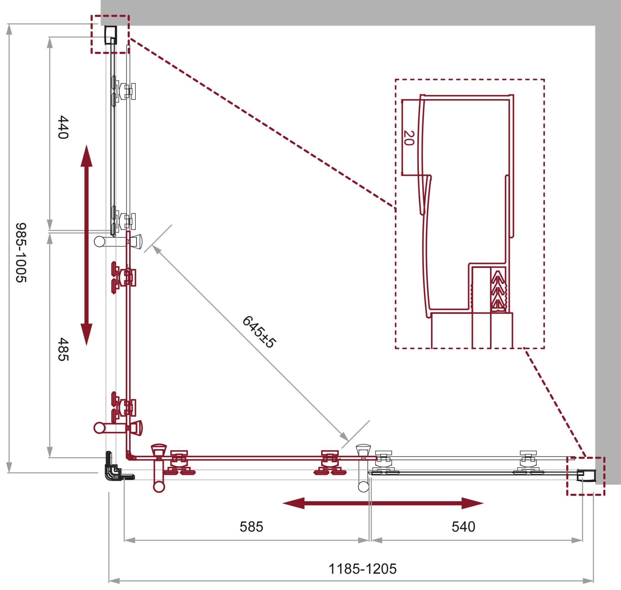 Приобрести belbagno душевое ограждение 100х120 см uno-195-ah-2-120/100-c-nero