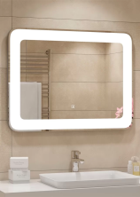 Continent Зеркало с подсветкой Velvette 80х60 см, белое