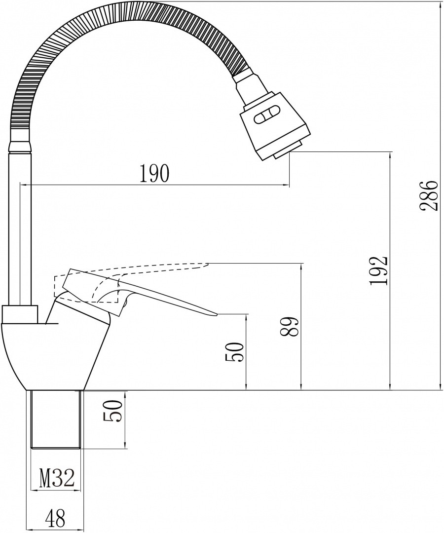 Приобрести savol смеситель для кухни 286мм, гибкий излив, хром s-t4304