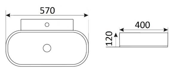 Приобрести раковина-чаша ceramalux 56 см 9234