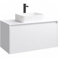 Тумба подвесная Aqwella со столешницей Mobi 100 см, белая MOB0110W+MOB0710W