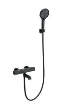 Смеситель для ванны с душем и термостатом WONZON & WOGHAND STAY 2, Черный матовый (WW-B2016-A1-MB)