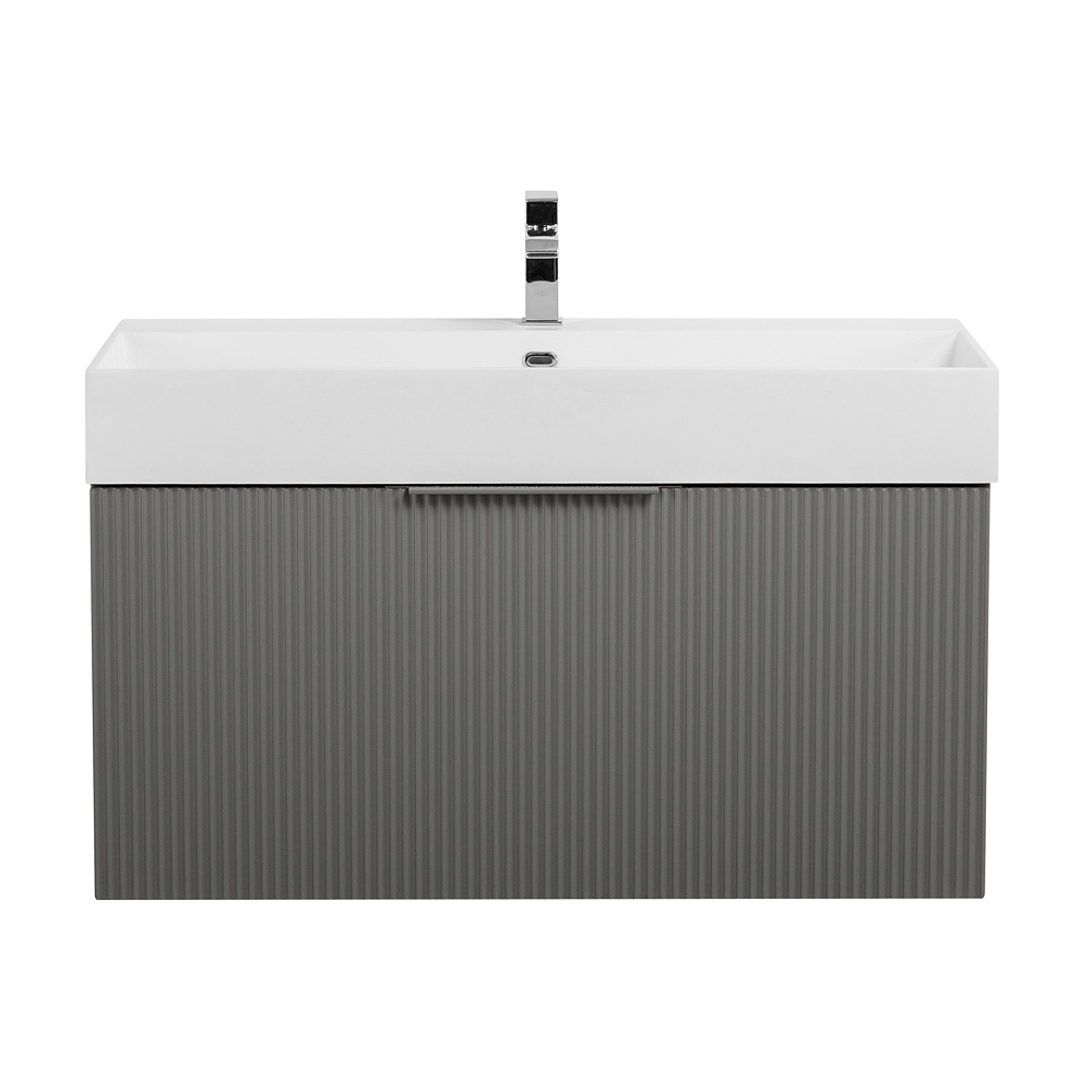 Приобрести cezares тумба подвесная с раковиной premium 90 см plisse grigio nuvola, серая 55444