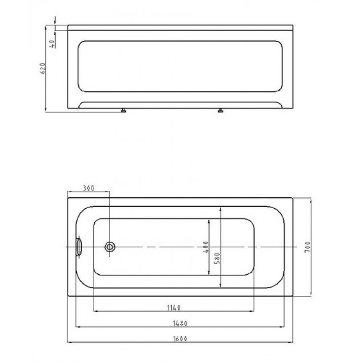 Приобрести акриловая ванна azario bella 160x70 см, прямоугольная av.0020160