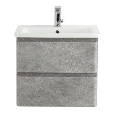BelBagno Тумба с раковиной ALBANO-CER 50 см, подвесная Cemento Verona Grigio, белая раковина