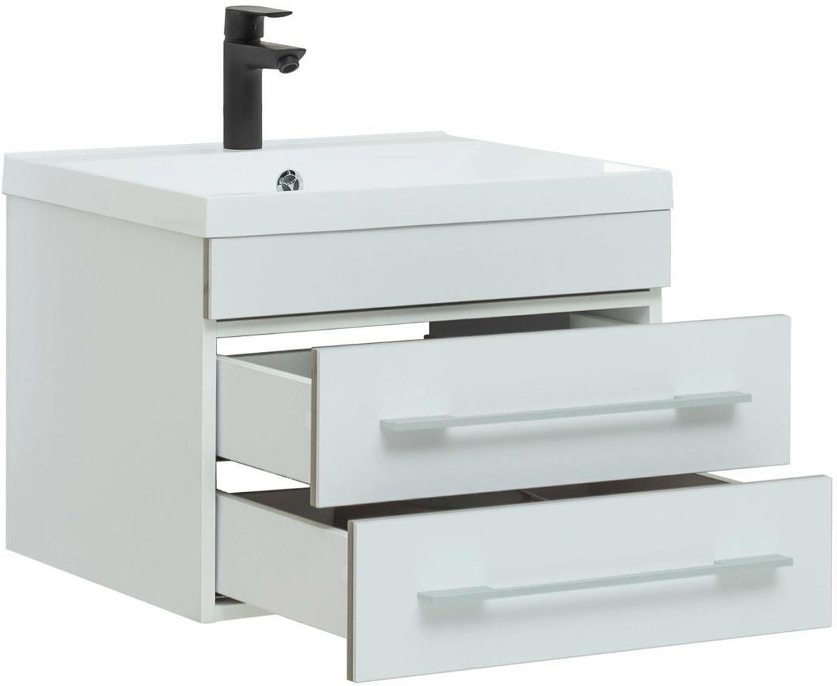 Приобрести aquanet тумба с раковиной верона 58 см, белая (подвесная 2 ящика)