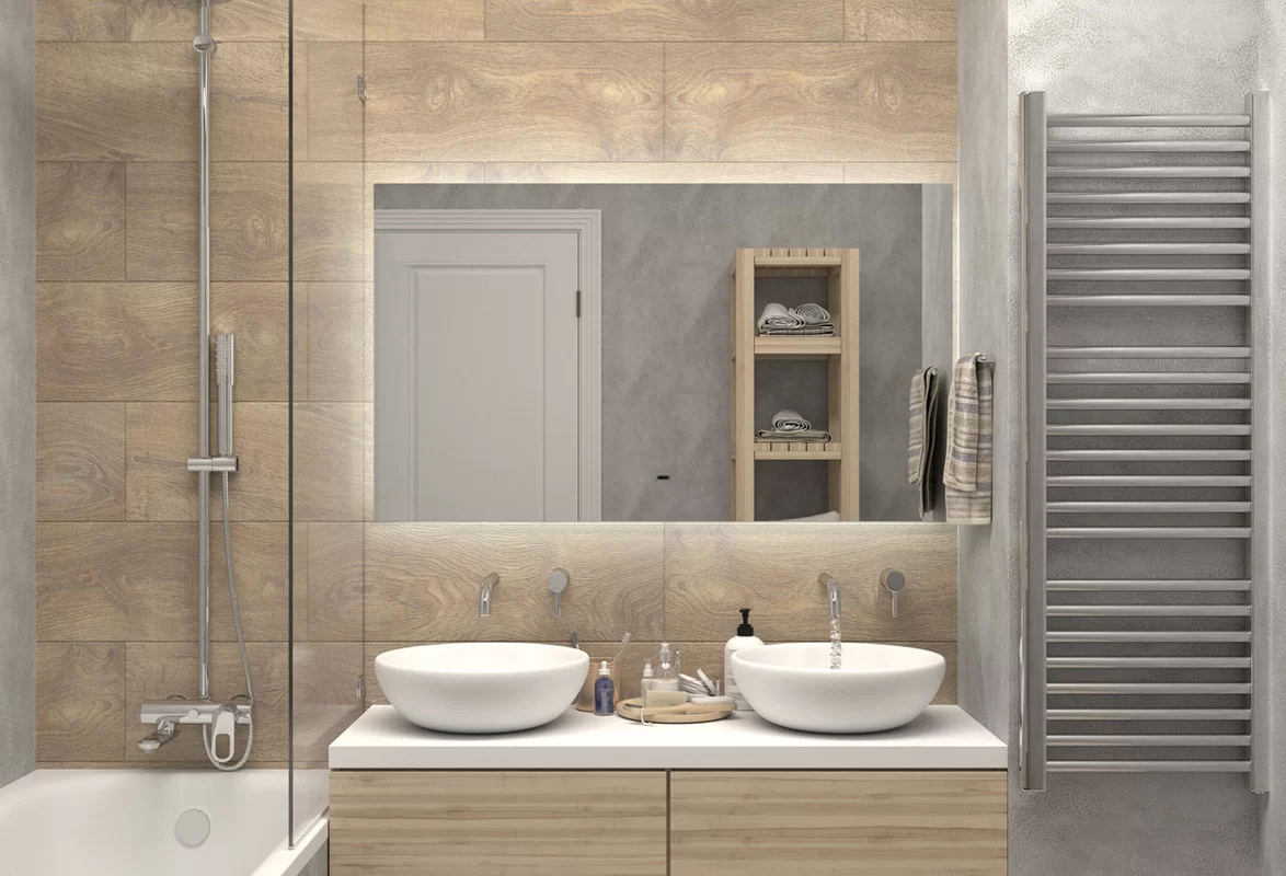 Приобрести continent зеркало с подсветкой trezhe 120х70 см, белое