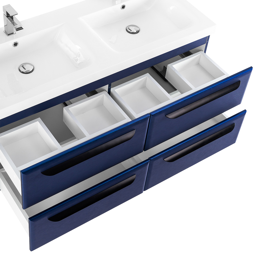 Приобрести cezares тумба подвесная с раковиной eco 120 см sapfiro, синяя eco-1200-4c-so-2-spf-p