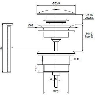 Приобрести cezares донный клапан click-clack , с переливом, золото czr-sat20-03/24