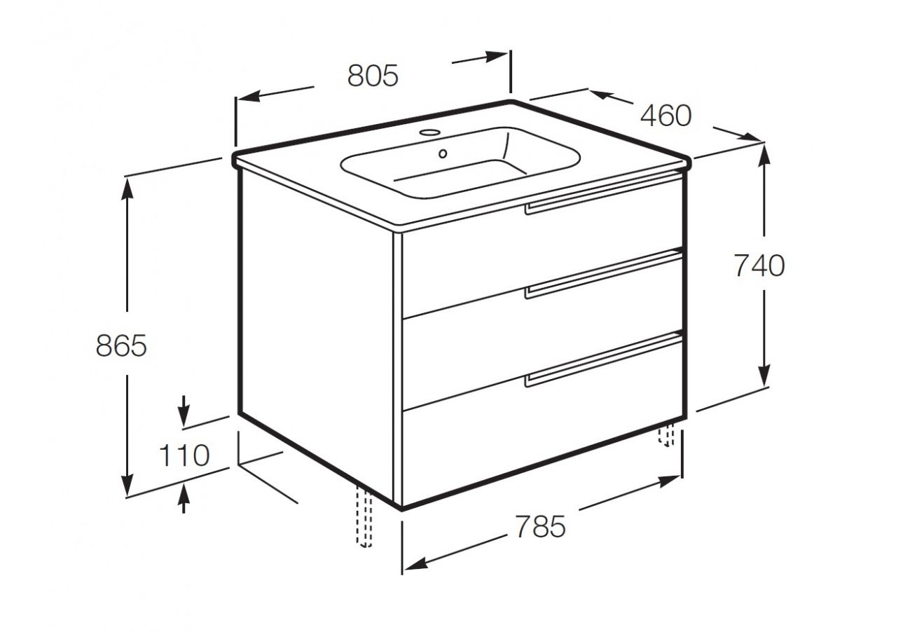 Приобрести тумба напольная roca victoria nord ice edition с раковиной 80 см, белый z.ru93.0.283.5; 7.3279.9.c00.0